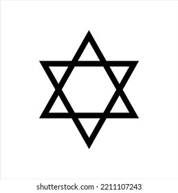 Flag of The Black Star of David (Magen David Adom) icon illustration Vector Eps8