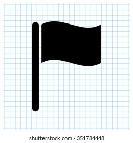 Flag - black vector icon