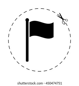 flag  - black vector icon