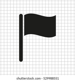 Flag  - black vector icon