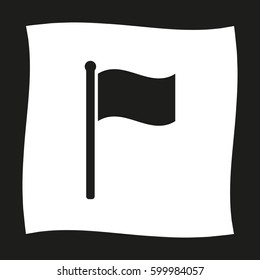 flag -  black vector icon