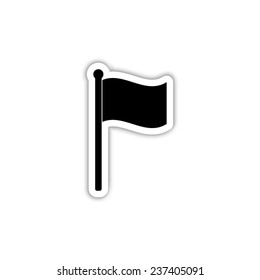 flag  - black vector icon with shadow