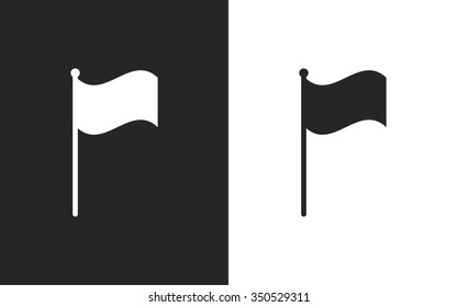 Flag   -  black and white icons. Vector illustration
