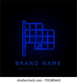 Flag blue chromium metallic logo
