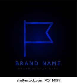 Flag blue chromium metallic logo
