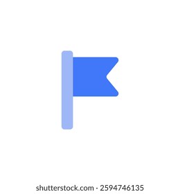 Flag Blue Icon marking Important Locations and Achievements