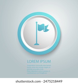 Flag blue icon template color editable. Flag symbol vector sign isolated on white background