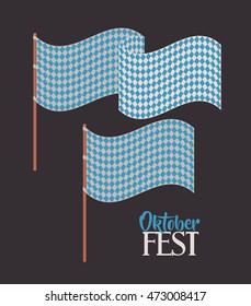 flag blue pattern oktoberfest icon. Colorful and Flat design. Vector illustration