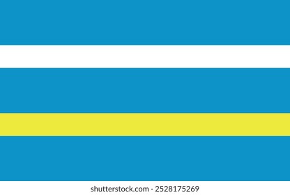 A flag with blue and white stripes and yellow and blue stripes