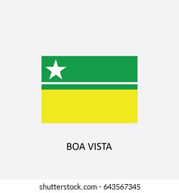 Flag of Boa Vista - Roraima - Brazil Vector Illustration