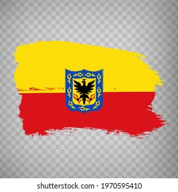 Flag of Bogota brush strokes. Flag Bogota capital of Colombia on transparent background for your web site design, app, UI.  EPS10. 