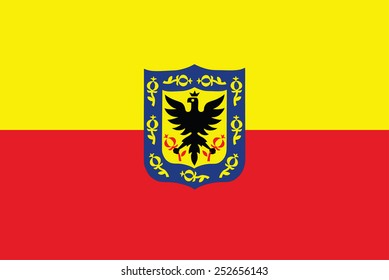 Flag Of Bogota, City Of Colombia. Original And Simple Bogota City Flag Isolated Vector In Official Colors And Proportion Correctly 