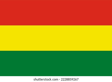 Bandera de Bolivia. Proporción exacta y colores oficiales.