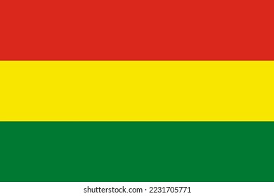 Flagge Boliviens. Seitenverhältnis 3 zu 2