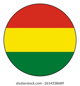 Flag of Bolivia. Black edge. Bolivia button flag logo icon computer vector illustration design.
