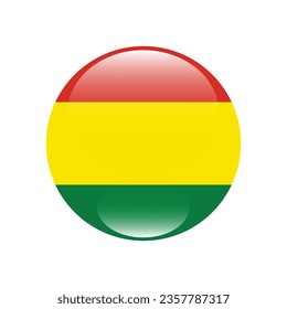 The flag of Bolivia. Button flag icon. Standard color. Circle icon flag. 3d illustration. Computer illustration. Digital illustration. Vector illustration.
