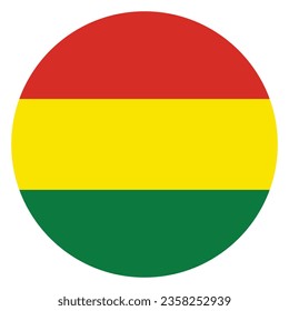 The flag of Bolivia. Button flag icon. Standard color. Circle icon flag. Computer illustration. Digital illustration. Vector illustration.