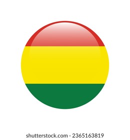 The flag of Bolivia. Button flag icon. Standard color. Circle icon flag. 3d illustration. Computer illustration. Digital illustration. Vector illustration.