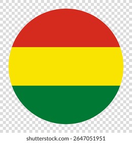 Bandeira da Bolívia. Bolívia círculo bandeira ícone logotipo ícone computador vetor ilustração design. Fundo de tabuleiro de xadrez transparente.