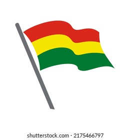 Flag Bolivia flying waving. Vector image