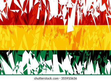 Flag of Bolivia in grunge style. Vector illustration.