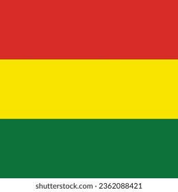 La bandera de Bolivia. Icono de marca. Una bandera cuadrada. Icono de rectángulo. Color estándar. Ilustración del equipo. Ilustración digital. Ilustración vectorial.