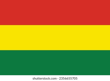 The flag of Bolivia. Flag icon. Standard color. Standard size. A rectangular flag. Computer illustration. Digital illustration. Vector illustration.