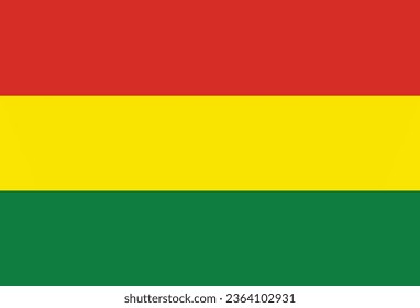 The flag of Bolivia. Flag icon. Standard color. Standard size. A rectangular flag. Computer illustration. Digital illustration. Vector illustration.