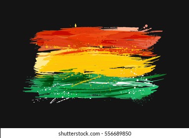 Flag of Bolivia made with colorful splashes