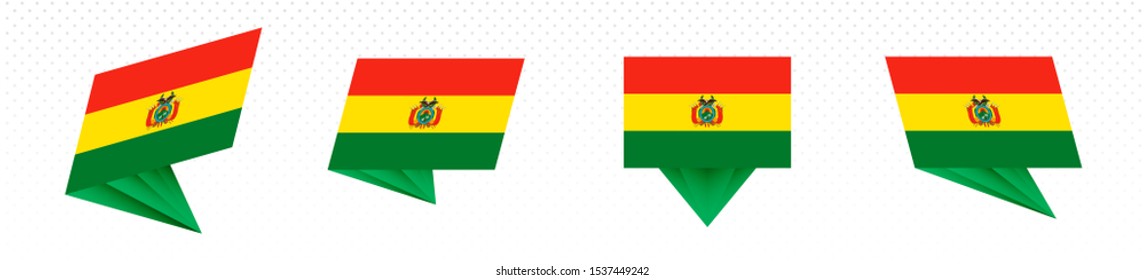 Flag of Bolivia in modern abstract design, vector flag set.