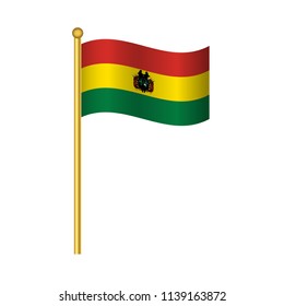 Flag of Bolivia ,Bolivia flag official colors and proportion correctly, flag waving isolated Vector illustration eps10.