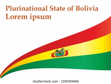 Flag of Bolivia, Plurinational State of Bolivia. Template for award design, an official document with the flag of Bolivia. Bright, colorful vector illustration.