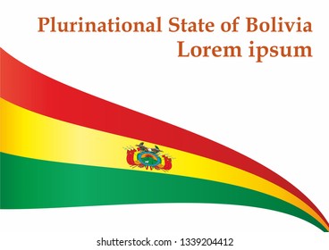 Flag of Bolivia, Plurinational State of Bolivia. Template for award design, an official document with the flag of Bolivia. Bright, colorful vector illustration.