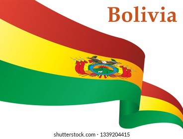 Flag of Bolivia, Plurinational State of Bolivia. Template for award design, an official document with the flag of Bolivia. Bright, colorful vector illustration.
