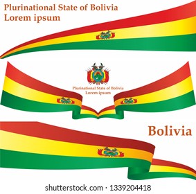 Flag of Bolivia, Plurinational State of Bolivia. Template for award design, an official document with the flag of Bolivia. Bright, colorful vector illustration.