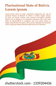 Flag of Bolivia, Plurinational State of Bolivia. Template for award design, an official document with the flag of Bolivia. Bright, colorful vector illustration.
