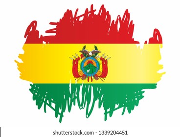 Flag of Bolivia, Plurinational State of Bolivia. Template for award design, an official document with the flag of Bolivia. Bright, colorful vector illustration.