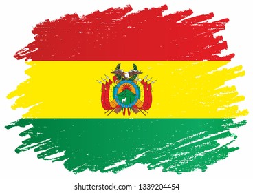 Flag of Bolivia, Plurinational State of Bolivia. Template for award design, an official document with the flag of Bolivia. Bright, colorful vector illustration.