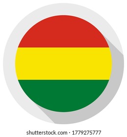 Bandera de Bolivia, icono de forma redonda sobre fondo blanco, ilustración vectorial
