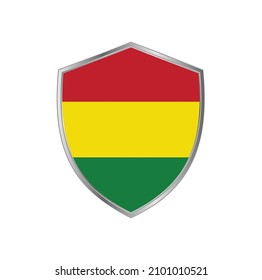Flag of Bolivia with silver frame