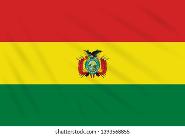 Flag Bolivia Swaying In Wind, Realistic Vector