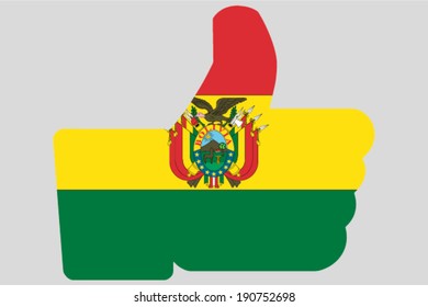 The flag of Bolivia in a Thumbs Up Icon