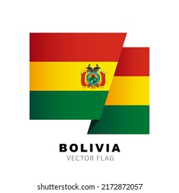 Flag of Bolivia. Vector illustration isolated on white background. Colorful logo of the Bolivian flag.