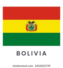 Flag of Bolivia vector illustration isolated on white background.