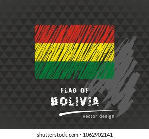 Flag of Bolivia, vector pen illustration on black background