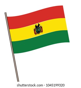 Flag of Bolivia , Bolivia flag waving isolated vector illustration