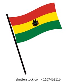 Flag of Bolivia , Bolivia flag waving isolated vector illustration