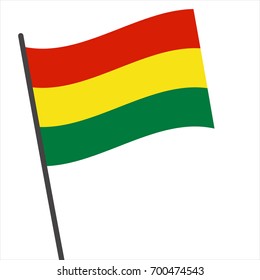 Flag of Bolivia, Bolivia flag waving isolated vector illustration
