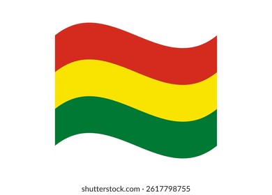 Flag of Bolivia. Bolivia wavy flag digital vector illustration. Fluttering flag.