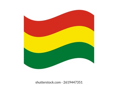Flag of Bolivia. Bolivia wavy flag digital vector illustration. Fluttering flag.